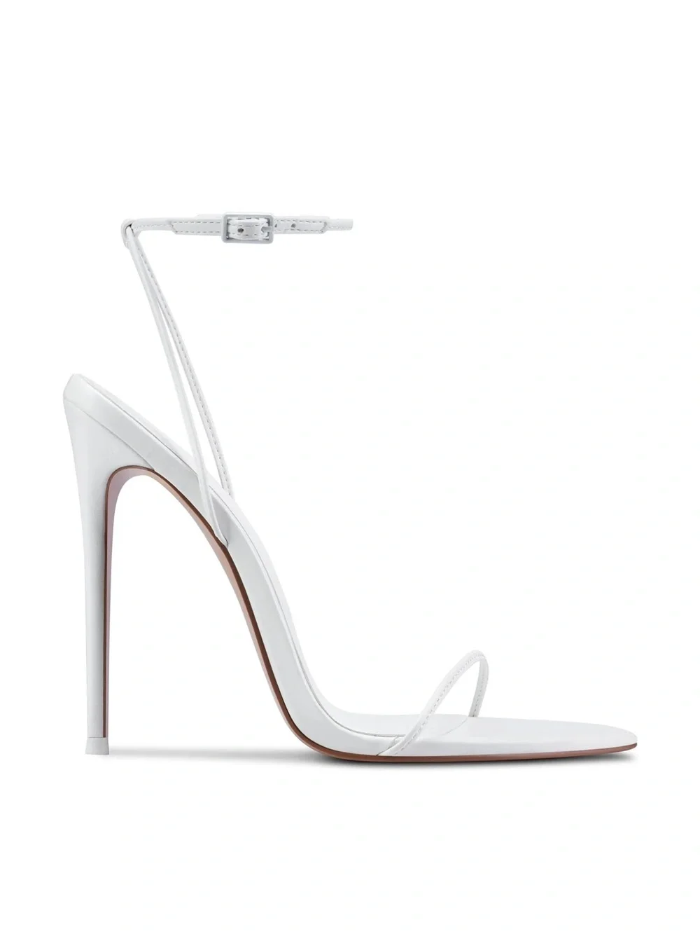 FEMME LA White Women's Pointed Ankle-Strap Heels